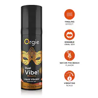 Рідкий вібратор Orgie Dual Vibe! Sex On The Beach Kissable Liquid Vibrator, 15 мл - Master