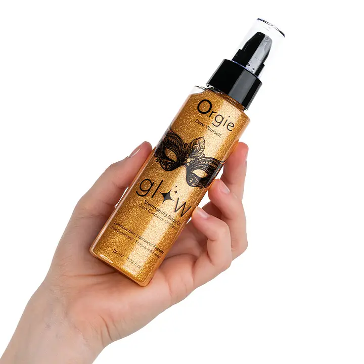 Олія-шимер для тіла Orgie – Glow Shimmering Body Oil (110 мл), чуттєвий аромат, зволоження - Master