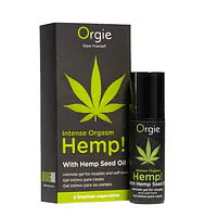 Збуджувальний гель для пар Orgie Hemp! Intense Orgasm, 15 мл, тепло-холод, ефект сильної вібрації - Master