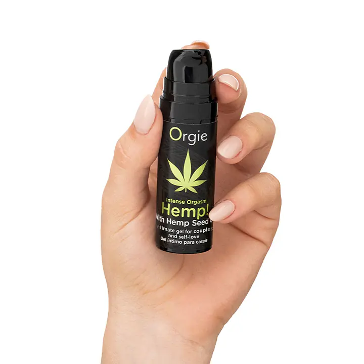 Збуджувальний гель для пар Orgie Hemp! Intense Orgasm, 15 мл, тепло-холод, ефект сильної вібрації - Master