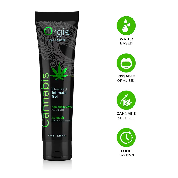 Лубрикант на водній основі Orgie Lube Tube Cannabis, 100 мл, їстівний, з олією насіння конопель - Master