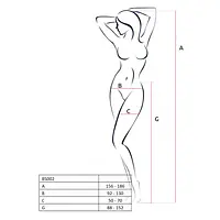 Бодістокінг Passion BS002 black, імітація панчіх і пояса - Master