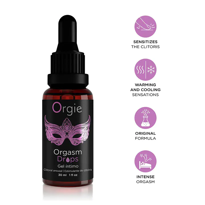 Збуджувальні краплі для клітора Orgie Orgasm Drops, 30 мл, ефект розігріву та охолодження - Master