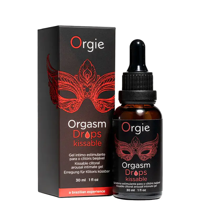 Збуджувальні краплі для клітора Orgie Orgasm Drops Kissable, 30 мл, тепло-холод, смак яблука - Master