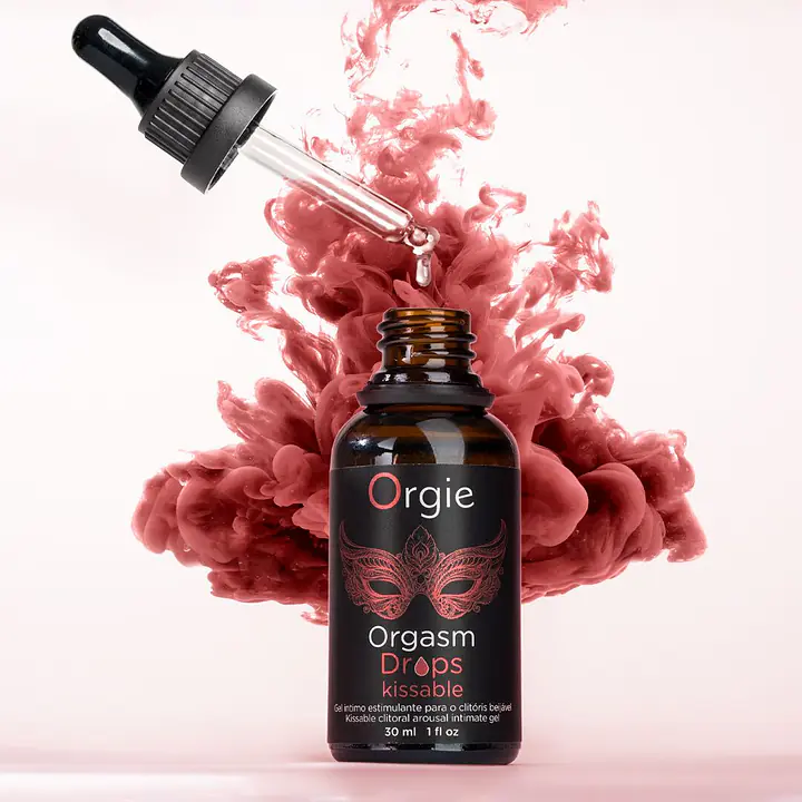Збуджувальні краплі для клітора Orgie Orgasm Drops Kissable, 30 мл, тепло-холод, смак яблука - Master