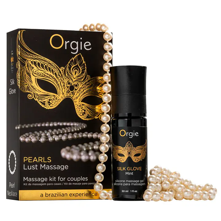 Набір для перлинного масажу Orgie – Pearls Lust Massage (30 мл), силіконовий гель, намисто - Master