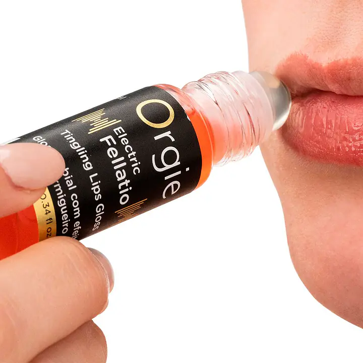 Блиск для губ з ефектом вібрації Orgie Electric Fellatio Lips Gloss, 10 мл, смак фруктового асорті - Master
