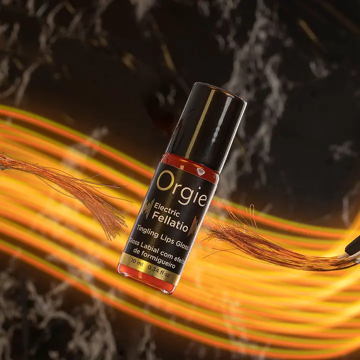 Блиск для губ з ефектом вібрації Orgie Electric Fellatio Lips Gloss, 10 мл, смак фруктового асорті - Master