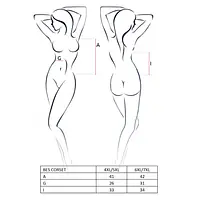 Корсет під латекс з пажами Passion BES CORSET 6XL/7XL, black, стрінги, шнурівка - Master