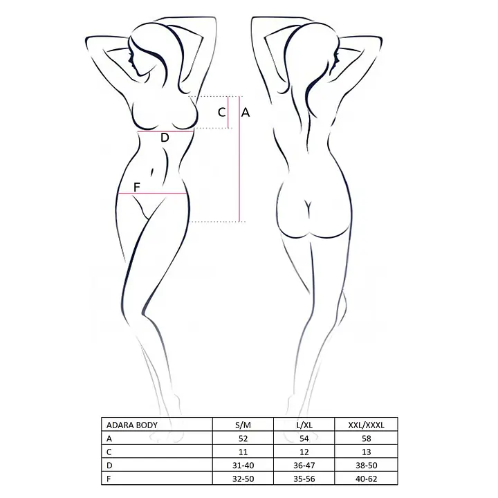 Боді монокіні Passion ADARA BODY S/M, red - Master