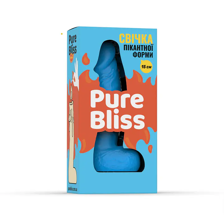Свічка у вигляді члена Pure Bliss MINI Blue 15 см - Master