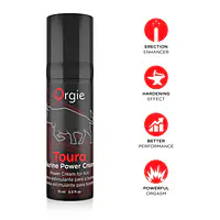 Крем для посилення ерекції Orgie Touro Power Cream, 15 мл, з таурином, гінкго та коренем женьшеню - Master