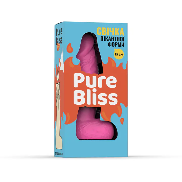 Свічка у вигляді члена Pure Bliss MINI Pink 15 см - Master