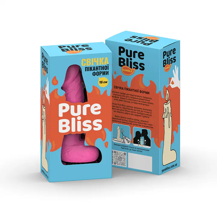 Свічка у вигляді члена Pure Bliss MINI Pink 15 см - Master
