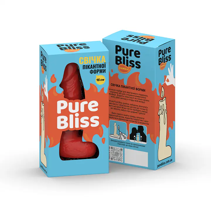 Свічка у вигляді члена Pure Bliss MINI Red 15 см - Master