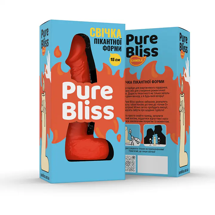 Свічка у вигляді члена Pure Bliss MINI Orange 15 см - Master
