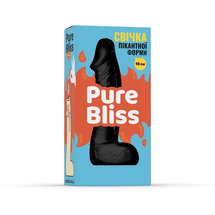 Свічка у вигляді члена Pure Bliss BIG Black 18 см - Master