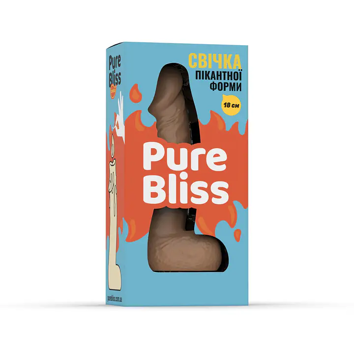 Свічка у вигляді члена Pure Bliss BIG Brown 18 см - Master