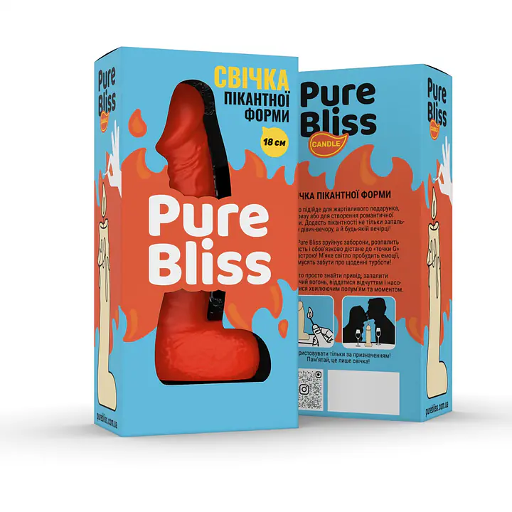 Свічка у вигляді члена Pure Bliss BIG Orange 18 см - Master