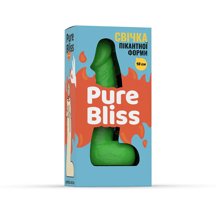 Свічка у вигляді члена Pure Bliss BIG Green 18 см - Master