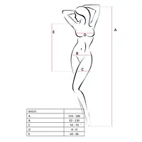 Бодістокінг Passion BS025 black, плаття-сітка, спущене плече, довгий рукав - Master