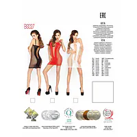 Бодістокінг Passion BS027 red, сукня-сітка на бретелях, дуже відверта - Master