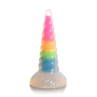 Фентезійний фалоімітатор Creature Cocks Luminescent Rainbow Silicone Dildo - Master