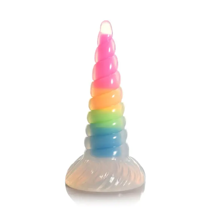 Фентезійний фалоімітатор Creature Cocks Luminescent Rainbow Silicone Dildo - Master