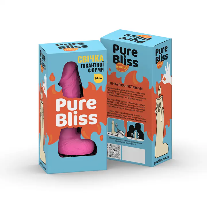 Свічка у вигляді члена Pure Bliss BIG Pink 18 см - Master