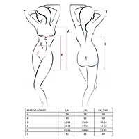 Корсет-сорочка з пажами Passion MADDIE CORSET S/M, black, трусики - Master
