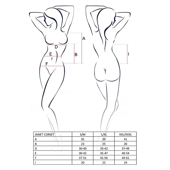 Корсет з пажами Passion JANET CORSET L/XL, white, трусики, напівпрозорий - Master