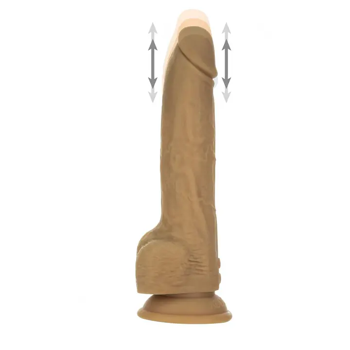 Фалоімітатор з пульсацією Naked ADDICTION Dominic 9″ Caramel, пульт ДК, діаметр 4,2 см - Master