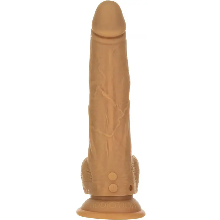 Фалоімітатор з пульсацією Naked ADDICTION Dominic 9″ Caramel, пульт ДК, діаметр 4,2 см - Master