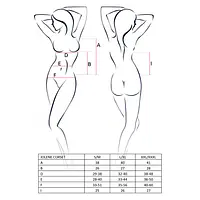 Корсет з пажами Passion JOLENE CORSET S/M, black, трусики, напіввідчинені груди, напівпрозорий - Master