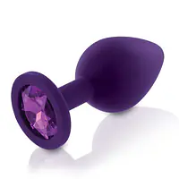 Набір силіконових анальних пробок із кристалом Rianne S: Booty Plug Set Purple, діаметр 3,2см, 3,5см, 4,2см - Master