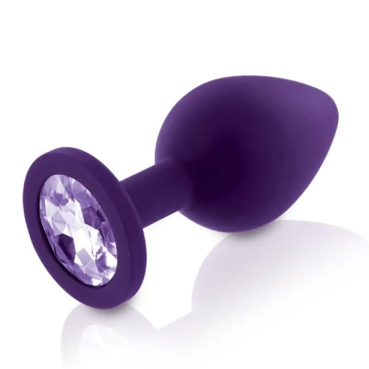 Набір силіконових анальних пробок із кристалом Rianne S: Booty Plug Set Purple, діаметр 3,2см, 3,5см, 4,2см - Master