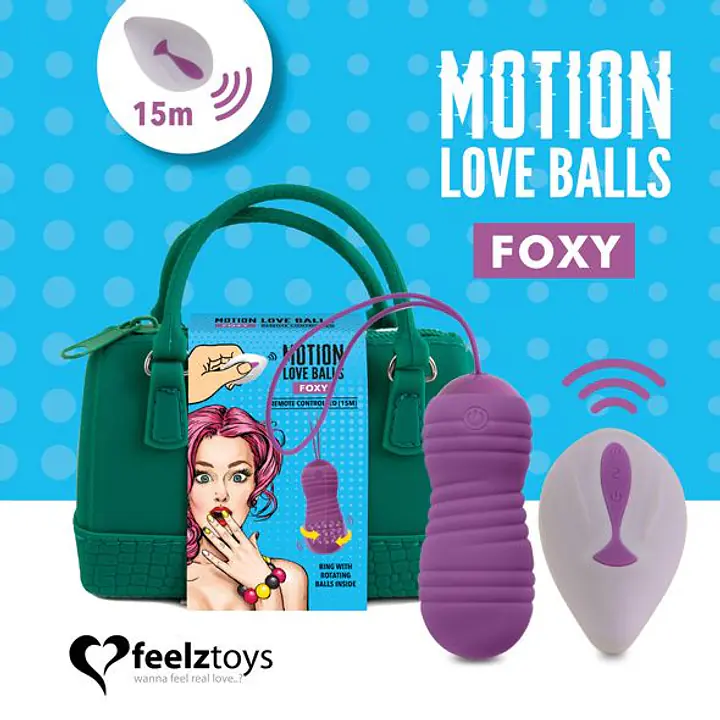 Вагінальні кульки з перлинним масажем FeelzToys Motion Love Balls Foxy з пультом ДК, 7 режимів - Master