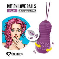 Вагінальні кульки з перлинним масажем FeelzToys Motion Love Balls Foxy з пультом ДК, 7 режимів - Master