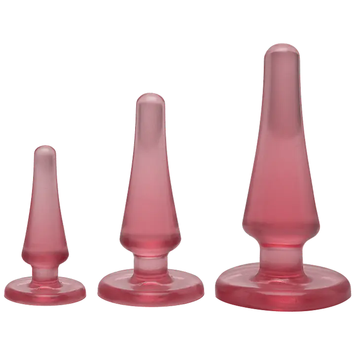 Набір анальних пробок Doc Johnson Crystal Jellies - Pink, макс. діаметр 2см - 3 см - 4 см - Master