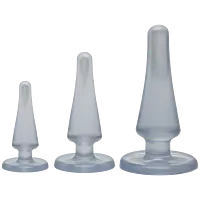 Набір анальних пробок Doc Johnson Crystal Jellies Anal - Clear, макс. діаметр 2см - 3 см - 4 см - Master