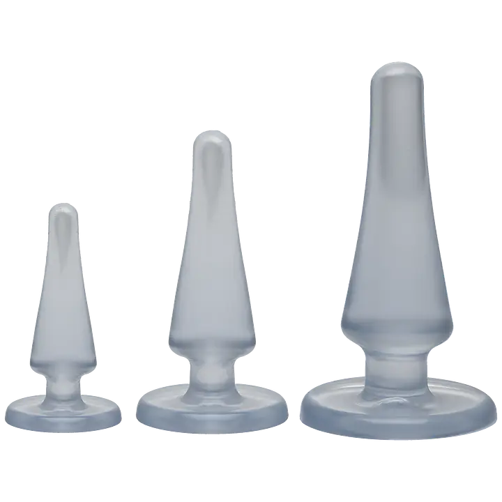 Набір анальних пробок Doc Johnson Crystal Jellies Anal - Clear, макс. діаметр 2см - 3 см - 4 см - Master