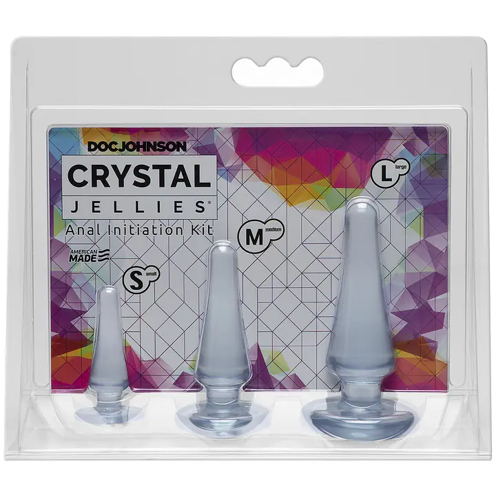 Набір анальних пробок Doc Johnson Crystal Jellies Anal - Clear, макс. діаметр 2см - 3 см - 4 см - Master