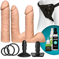 Набір для страпона Doc Johnson Vac-U-Lock Dual Density UltraSKYN Set, діаметр 3×4,5см - Master