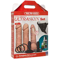 Набір для страпона Doc Johnson Vac-U-Lock Dual Density UltraSKYN Set, діаметр 3×4,5см - Master