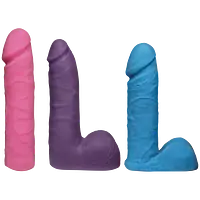 Набір для страпону Doc Johnson Vac-U-Lock Dual Density UltraSKYN Colors Set, діаметр 3х4,5 см - Master