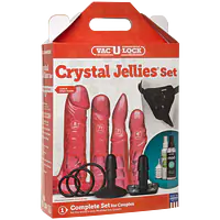 Набір для страпона Doc Johnson Vac-U-Lock Crystal Jellies Set, діаметр 3,8см, 2×4,5см, 5,1 см - Master