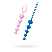 Набір анальних бус Satisfyer Beads Colored, силікон , макс. діаметр 3,3 см і 3,5 см - Master