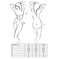 Комплект білизни Passion RAMONA SET L/XL, black ліф, стрінги, широкий пояс з воланом - Master