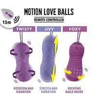 Вагінальні кульки з масажем і вібрацією FeelzToys Motion Love Balls Jivy з пультом ДК, 7 режимів - Master