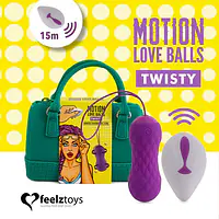 Вагінальні кульки з масажем і вібрацією FeelzToys Motion Love Balls Twisty з пультом ДК, 7 режимів - Master